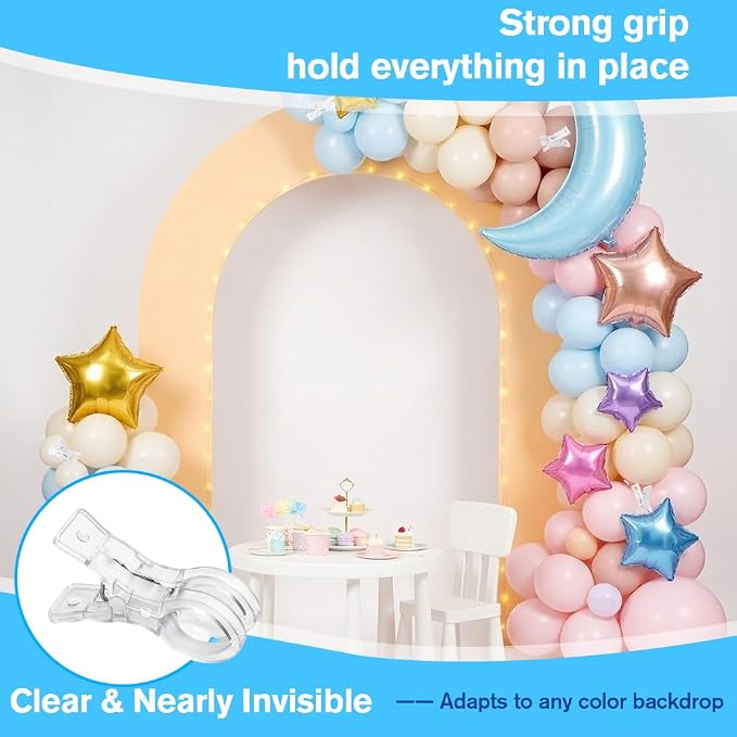 10 Pack Balloon Arch Clips 3.5 Inch Clear Spring Clamps - Image 5