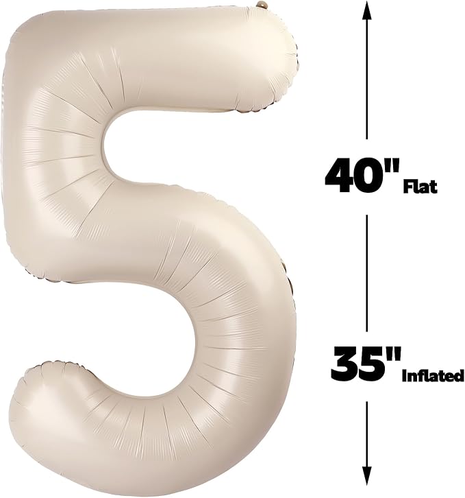 Cream White 40 Inch Large Number 15 51 Birthday Balloon, 15 51 Birthday - Image 3