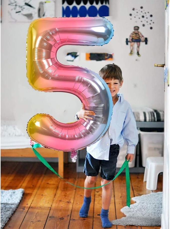 TONIFUL 40 Inch Rainbow Large Numbers Balloons 0-9, Number 8 Digital 8 Helium - Image 6