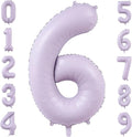 Pastel Purple 6 Number Balloons, 40 Inch Light Purple 6 Balloons Large Helium by BBPOOL