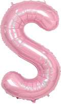 Pink Letter S Balloons, S Balloon 40 Inch Foil Helium S Balloon Letter | Pink S by BBPOOL
