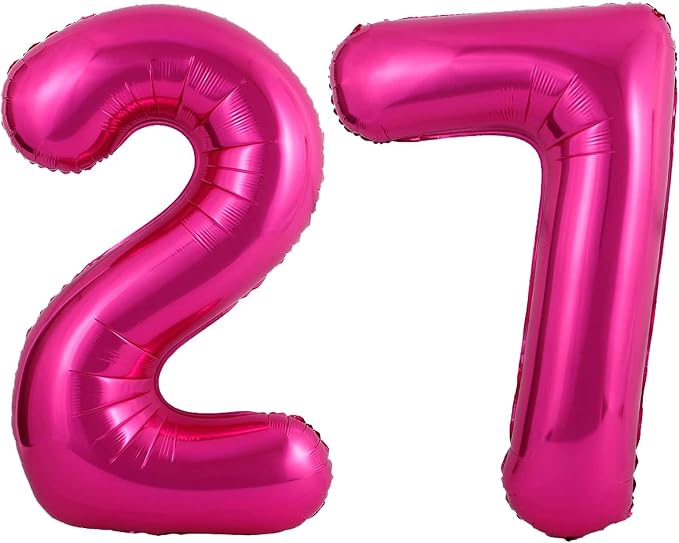 40 Inch Hot Pink 27 Balloons Giant Number 27 Balloons Hot Pink 27 Birthday by LHOAVWE