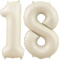 Cream 18 Balloon Number 40 Inch Cream Number 18 Balloon Helium Mylar Balloons by BBPOOL