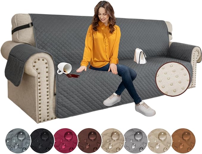 XINEAGE Quilted Sofa Cover Waterproof Couch Covers by XINEAGE