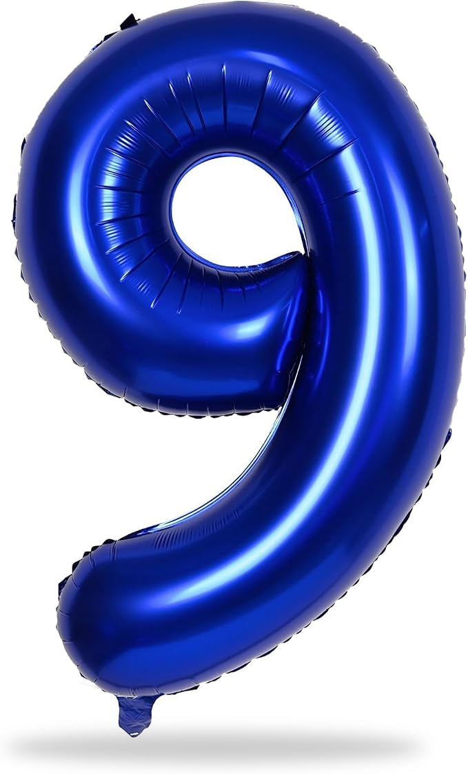 40 Inch Navy Blue Foil Balloon Number 9, Large Self Inflating Dark Blue Number - Image 8