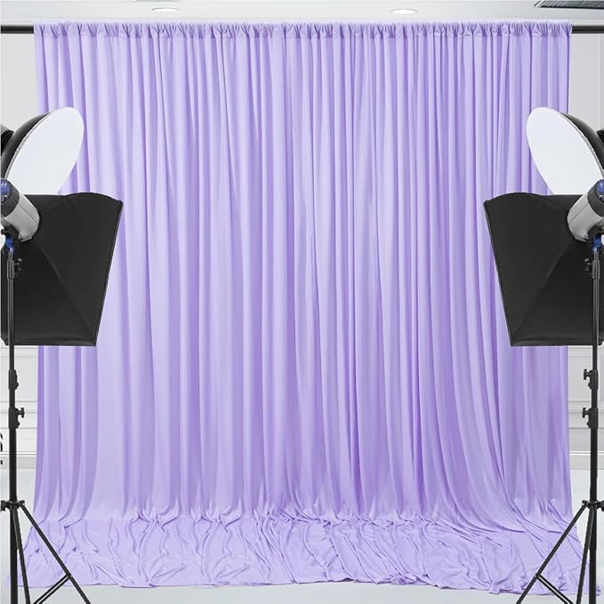 20x10ft Wrinkle Free Lavender Backdrop Curtain - Image 2