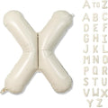 Giant Alphabet X Foil Name Balloons, Cream Ivory White Inflatable Word X Letters by Lingqiang