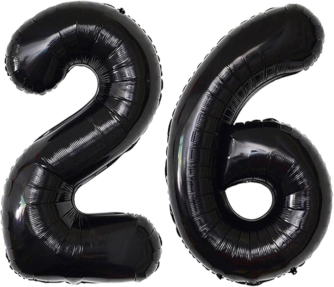 40 Inch Number Balloons 26 Black Big Giant Jumbo Number Foil Mylar Balloons by xiangsushijie