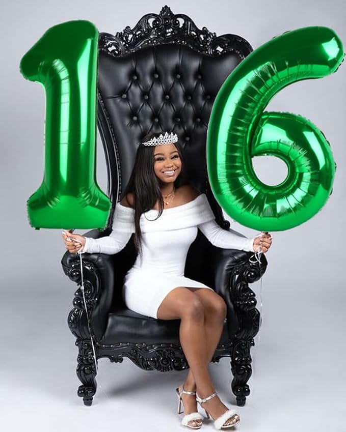 Number 3 Balloons 40 Inch for 3rd 33 Birthday Party Decorations, Dark Green | - Image 4