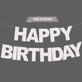 BEISHIDA Pre-Strung Glitter White Happy Birthday Banner Party Sign Decor | NO by Beishida