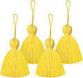 Big Size 4 PCS Tassels for Crafts, Handmade Hanging for Pillow Decor, Blanket by NINGYOHI