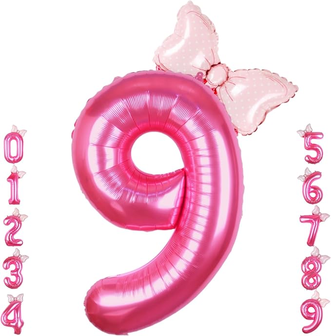 40 inch Pink Number 9 Balloon by Kwuz