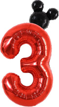 40 Inch Red Foil Number 3 Balloon by Vuzvuv