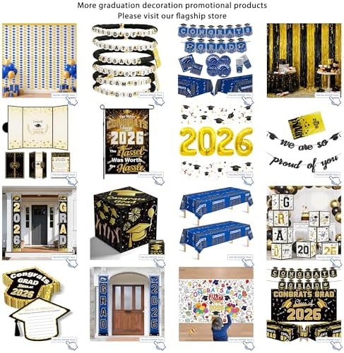 Graduation Decorations 2026 2027 - Blue Graduation Honeycomb for Table Centerpiece | Graduation Party Decorations Class of 2026,Table Toppers for Graduation Party Favors Supplies Indoor Outdoor - Image 2