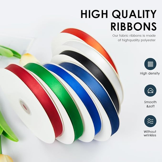 1-1/2" Wide x 100 Yards Single Faced Polyester Golden Satin Ribbon, Perfect for Wedding, Gift Wrapping, Bow Making & Other Projects (Golden)