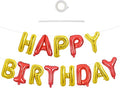 TONIFUL 16 Inch Red Gold Happy Birthday Balloons Banner Decor by TONIFUL