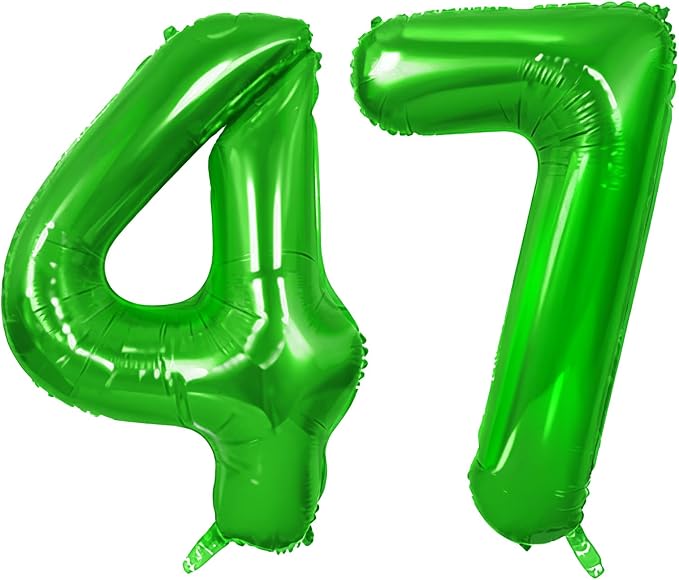 Number 47 Balloons for 47th Birthday Party Decorations, 0-100 Large No.47 by Joycard