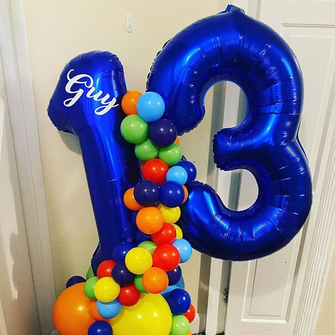 Navy Blue 30 Balloon Numbers, 40 Inch Dark Blue 30 Birthday Balloons Large Foil - Image 6