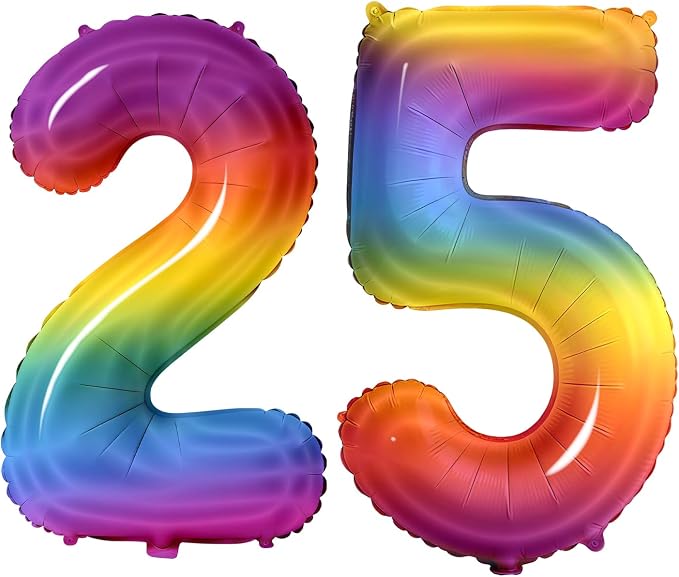 Number 25 Balloons for 25th Birthday Party Decorations, 0-100 Large No.25 by Joycard