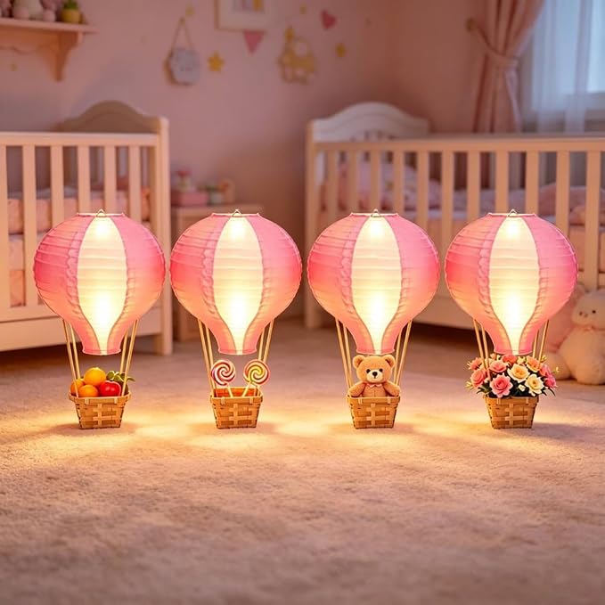 Palmhill 8 Sets 11.8" Hot Air Balloon Decorations Lanterns - Image 6