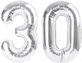 Number 30 Balloons 40 Inch Silver 30 Balloon by Mluchee