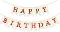 Red Happy Birthday Banner Pre-strung Burlap Bunting Party Backdrop Sign by Unknown