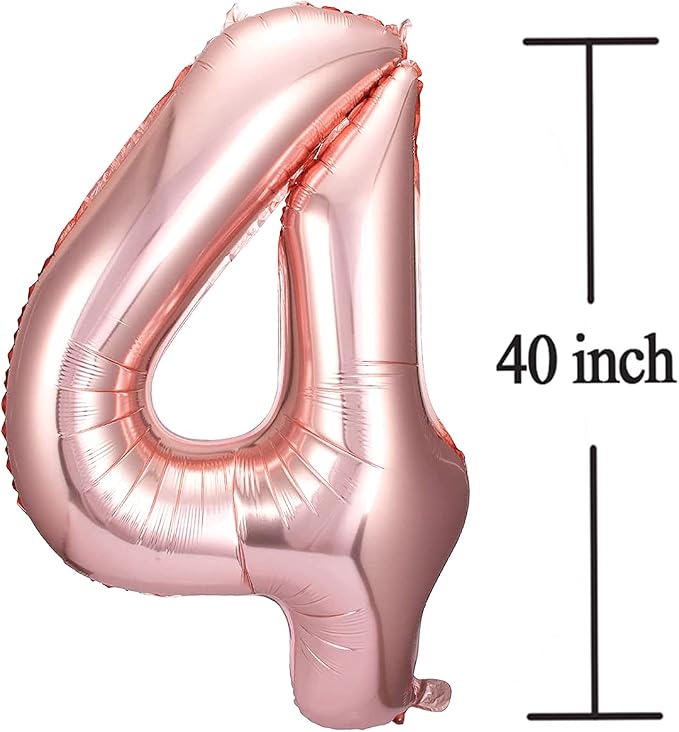 Jonhamwelbor 40 Number Balloons Rose Gold 40 Foil Mylar Big Giant Jumbo - Image 2