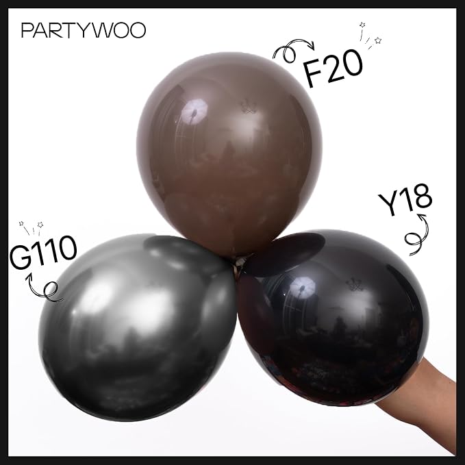 PartyWoo Black Balloons 85pcs Different Sizes of 18 12 10 5 Inch | Balloons - Image 4