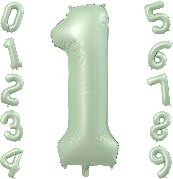 Olive Green 40 Inch Number 1 Foil Balloon Helium Fillable by TNCDJKPA