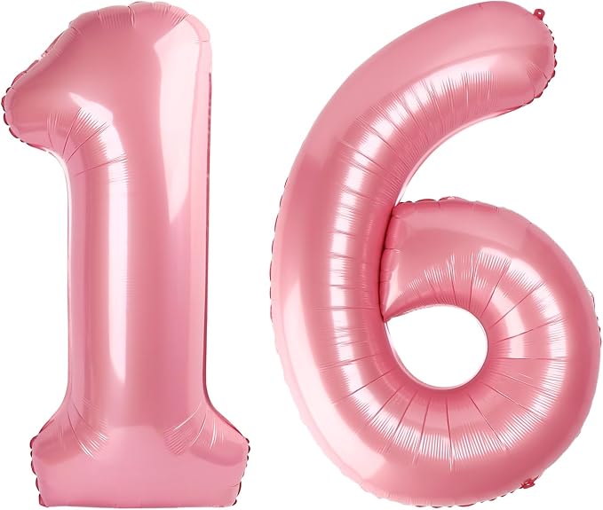 16 Balloon Number 40 Inch Pastel Pink Balloons by Mluchee