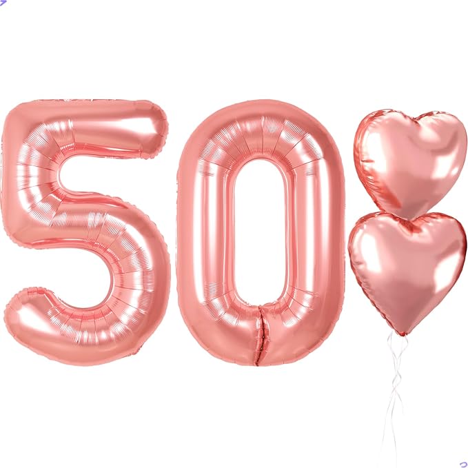 40 inch Rose Gold Birthday Balloons by Unknown