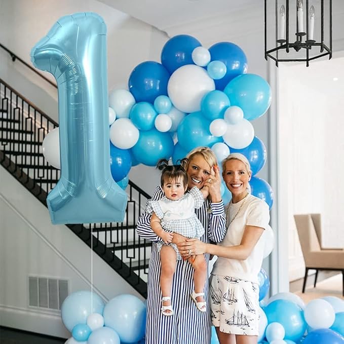 Pearl Blue Number 7 Balloon 40 Inch - Image 4
