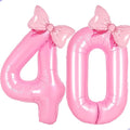 Pink Coquette Birthday Decorations 40 Balloon Numbers by Unknown
