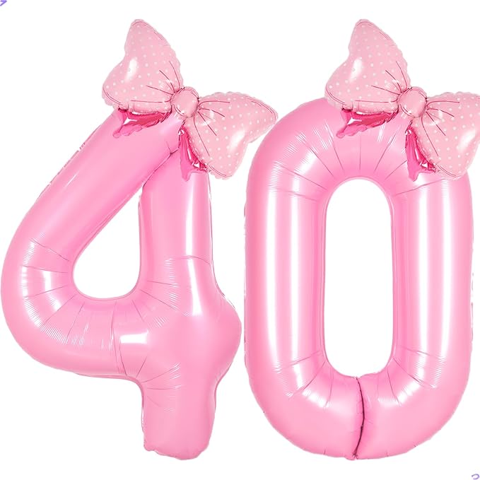 Pink Coquette Birthday Decorations 40 Balloon Numbers by Unknown
