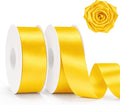 KINGLAKE Yellow Satin Ribbon – 1-1/2 Inch x 2 Rolls Golden Yellow Maize Yellow by KINGLAKE