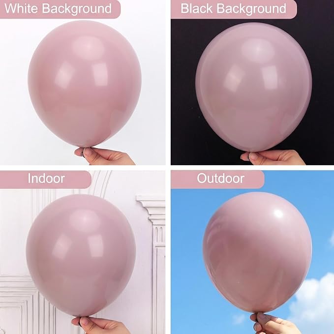RUBFAC Dusty Pink Balloons Different Sizes 105pcs 5/10/12/18 Inches - Image 4