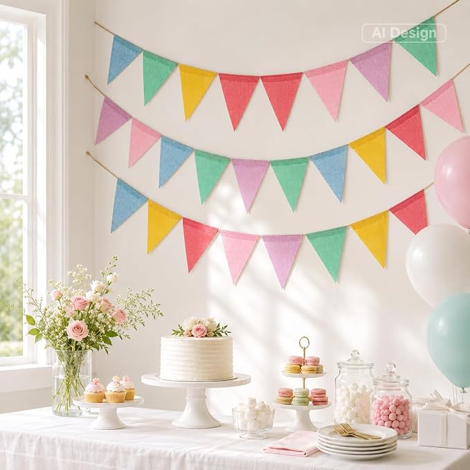 G2PLUS Pennant Banner, Triangle Flag Bunting and Decorative Garland, 65Ft | - Image 5
