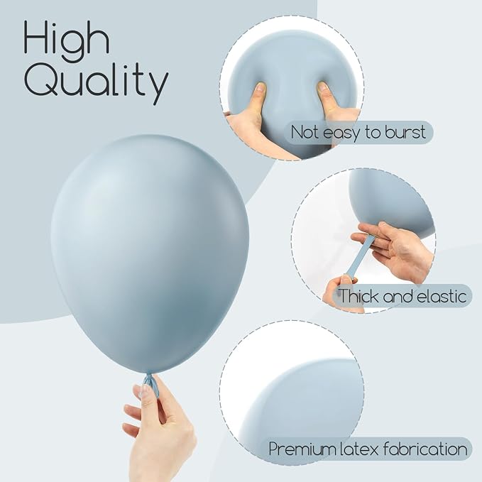 Awenztech 110pcs Dusty Blue Balloon Arch Garland Kit 18 12 10 5 inch | Bridal - Image 3