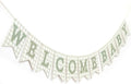 Sage Green Gingham Welcome Baby Shower Banner by Unknown