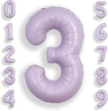 SUWEN 40 Inch Light Purple Lavender Big 3 Balloon Number Foil Helium 0-9 | 3rd by SUWEN