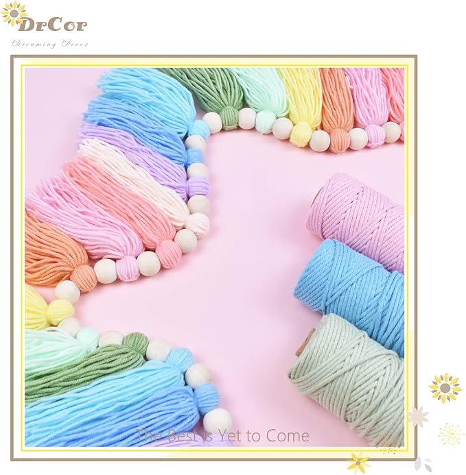 DrCor Pastel Rainbow Tassel Garland – Boho Classroom Decor | Boho wall hanging - Image 4