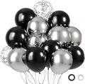 KBZVNAF Black and Silver Latex Balloons 60 Pack 12 inch | Black Metallic Silver by KBZVNAF