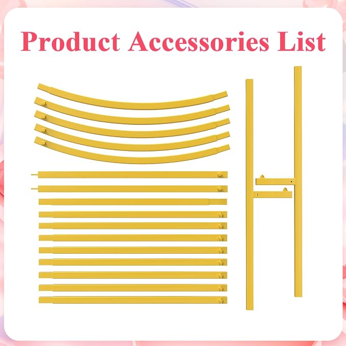 Asee'm 7.2FT Gold Metal Arch Backdrop Stand Wedding Balloon Background | Arched - Image 4