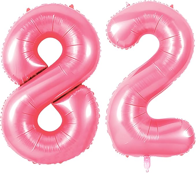 Number 82 Balloons for 82nd Birthday Party Decorations, 0-100 Large No.82 by Joycard