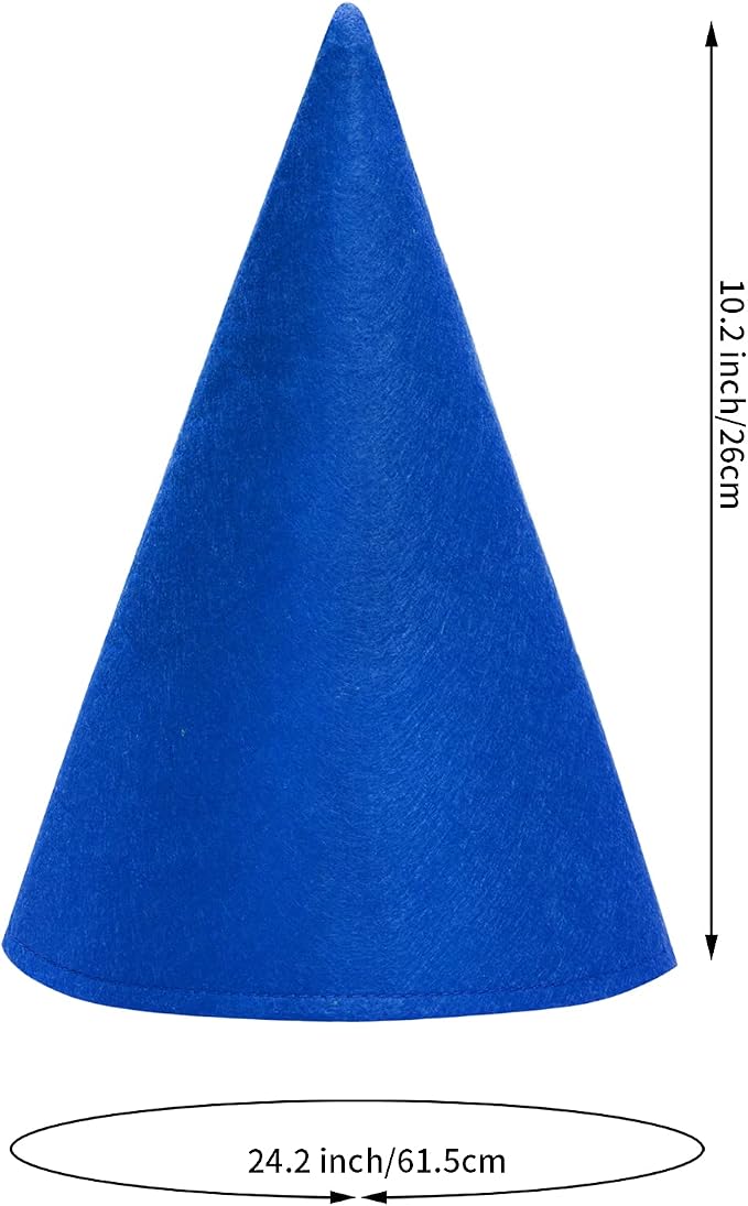 Fengek 7 Packs Christmas Gnome Hats, Felt Cone Dwarf Hats - Image 2