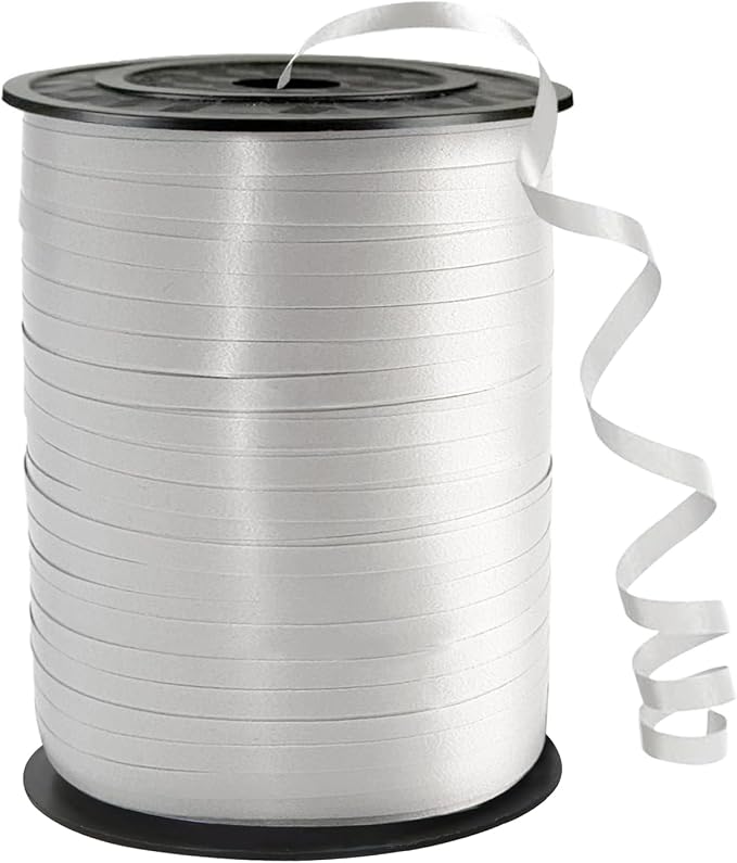 500 Yard White Curling Ribbon, 1/5" Ribbon Curling by ZJWZSLI
