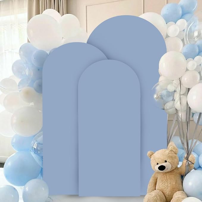 FANPROMS Wedding Arch Cover Set 5FT 6FT 7FT Dusty Blue Wedding Arch Cover Set - Image 5