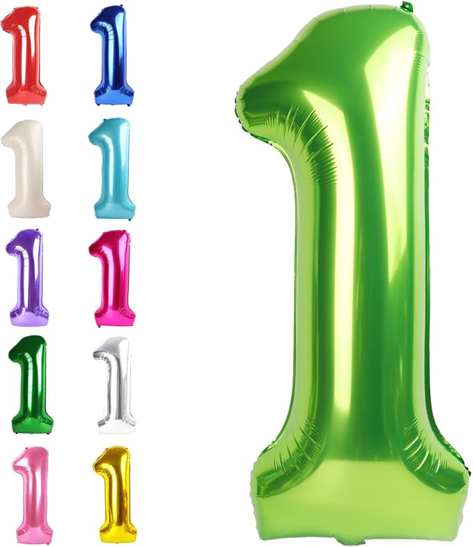 Light Green Number 1 Balloon 40 inch, Birthday Party Balloons Decorations | by Upgesy
