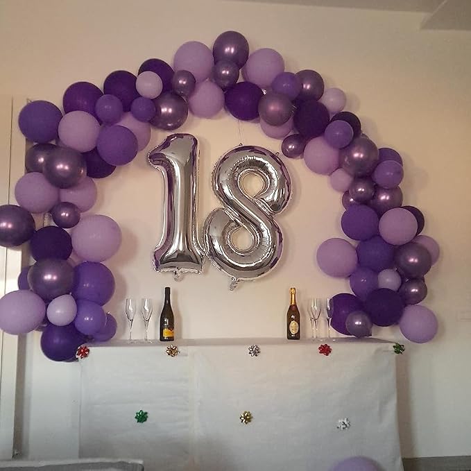 Silver Number 8 Balloon, 40 Inch Large Number Foil Mylar Balloons - Image 7