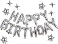 Silver Happy Birthday Balloons Banner 16 Inch Mylar Foil Letters, 10 Inch Five by WESTGO